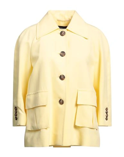 Shop Rochas Woman Blazer Light Yellow Size 4 Viscose, Polyester