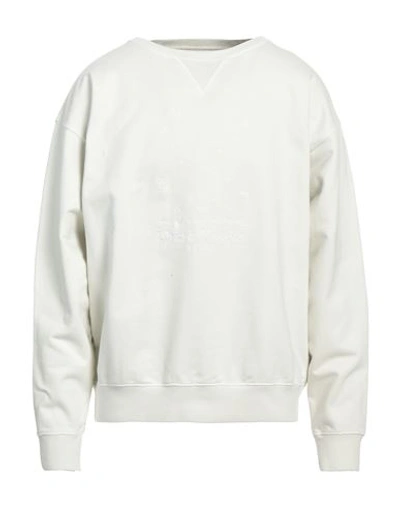Shop Maison Margiela Man Sweatshirt White Size Xl Cotton, Elastane
