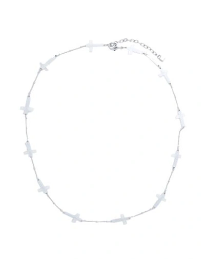 Shop Dsquared2 Man Necklace White Size - Metal