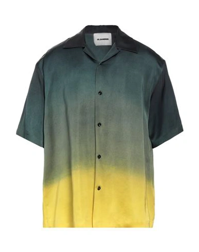 Shop Jil Sander Man Shirt Midnight Blue Size 16 Viscose