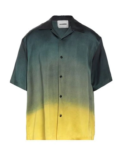 Jil Sander Gradient-effect Short-sleeve Shirt In Blue