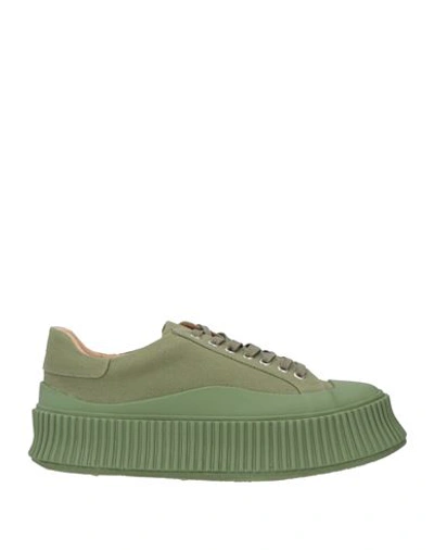 Jil Sander Canvas Platform Sneakers In Green