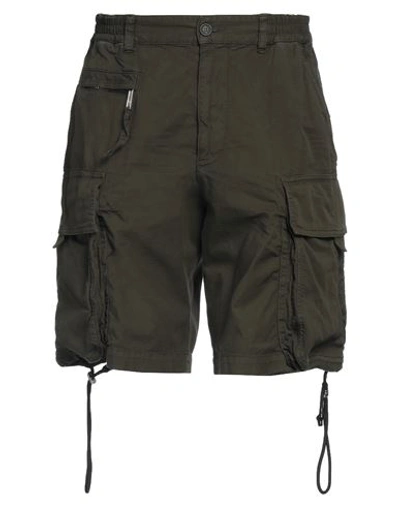 Shop Dsquared2 Man Shorts & Bermuda Shorts Military Green Size 34 Cotton, Elastane