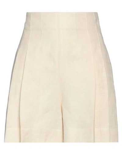 Shop Chloé Woman Shorts & Bermuda Shorts Ivory Size 8 Linen In White