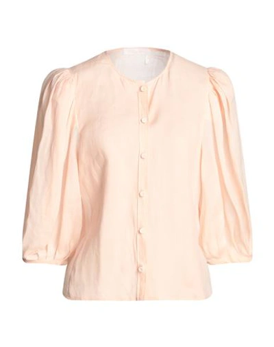 Shop Chloé Woman Shirt Blush Size 8 Ramie In Pink