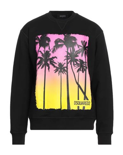Dsquared2 Man Sweatshirt Black Size Xl Cotton In Black