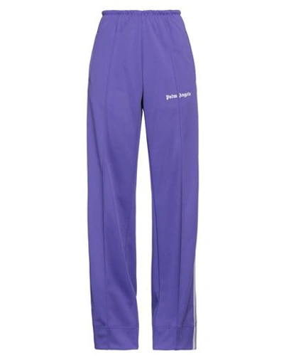 Shop Palm Angels Woman Pants Purple Size 8 Polyester, Recycled Polyester