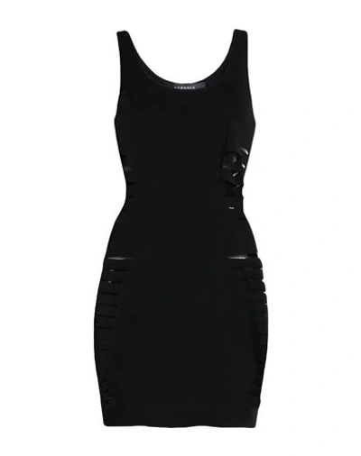 Versace Woman Mini Dress Black Size 12 Viscose, Polyester In Black