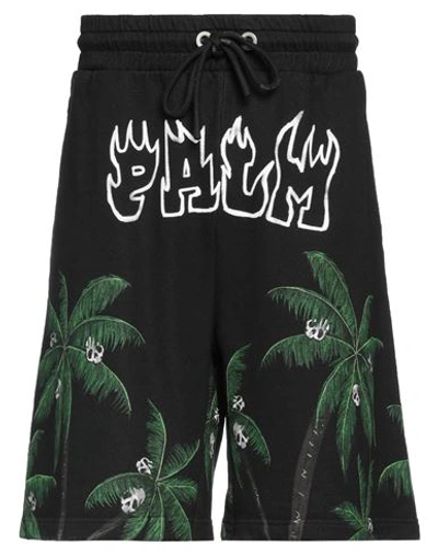 Shop Palm Angels Man Shorts & Bermuda Shorts Black Size S Cotton