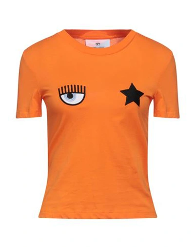 Chiara Ferragni Woman T-shirt Mandarin Size M Cotton In Mandarin
