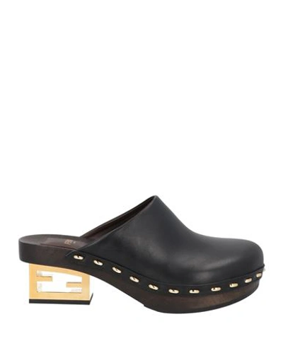 Shop Fendi Woman Mules & Clogs Black Size 6 Soft Leather