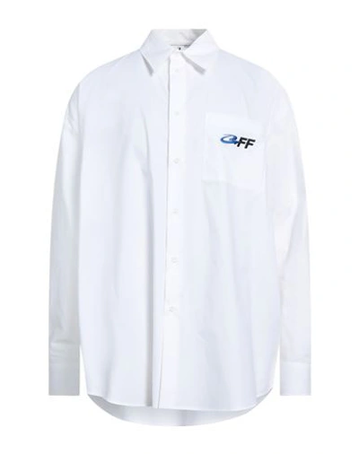 Shop Off-white Man Shirt White Size L Cotton, Polyester