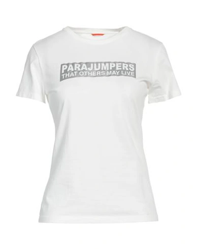 Shop Parajumpers Woman T-shirt Off White Size M Cotton