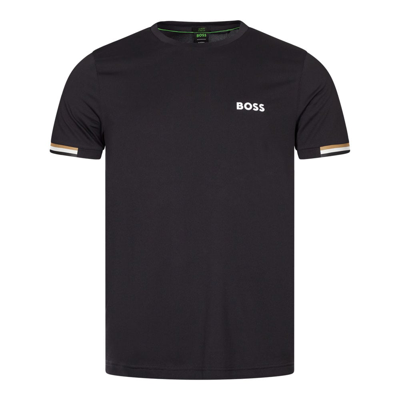 Shop Hugo Boss Waffle T-shirt In Black
