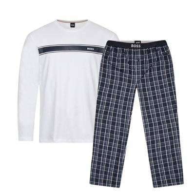 Shop Hugo Boss Pyjama Set In Navy