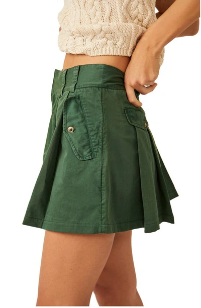 Shop Free People Pleats To Meet You Cotton Miniskirt In Black Forest