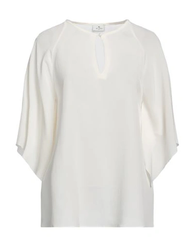 Shop Etro Woman Top Off White Size 6 Silk