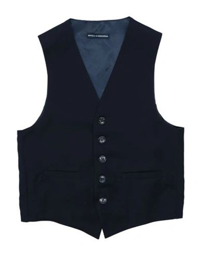 Shop Daniele Alessandrini Toddler Boy Tailored Vest Midnight Blue Size 6 Polyester, Viscose, Elastane