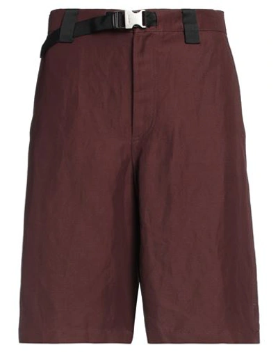 Shop Jacquemus Man Shorts & Bermuda Shorts Cocoa Size 34 Viscose, Linen In Brown