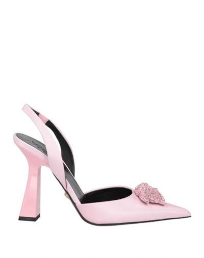 Shop Versace Woman Pumps Light Pink Size 8 Textile Fibers