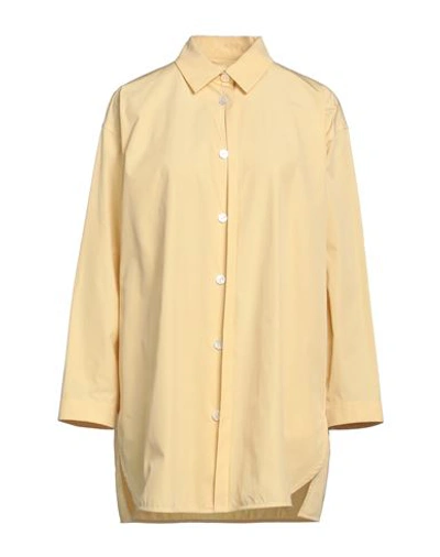 Shop Jil Sander Woman Shirt Light Yellow Size 4 Cotton