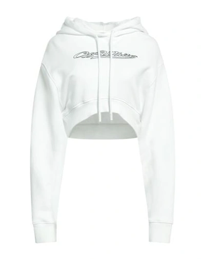 Shop Off-white Woman Sweatshirt White Size M Cotton, Elastane, Glass