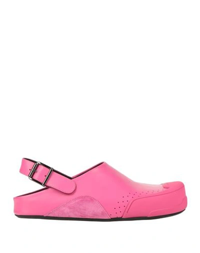 Marni Bumper Leather Mules In Magenta