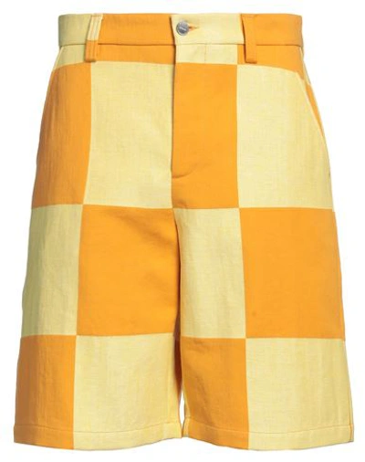 Shop Jacquemus Man Shorts & Bermuda Shorts Orange Size 36 Cotton, Polyamide