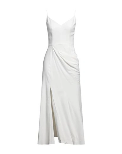 Shop Alexander Mcqueen Woman Midi Dress Ivory Size 6 Viscose, Acetate In White