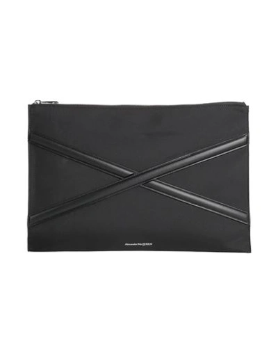 Shop Alexander Mcqueen Man Handbag Black Size - Soft Leather, Textile Fibers
