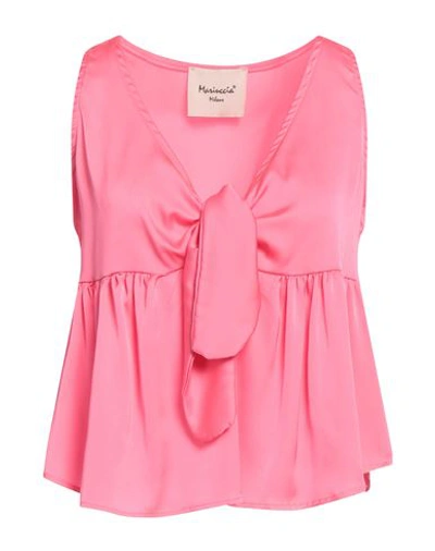 Shop Mariuccia Woman Top Fuchsia Size Xs Polyester In Pink