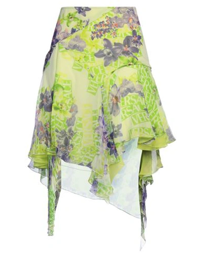 Shop Versace Woman Mini Skirt Acid Green Size 8 Silk