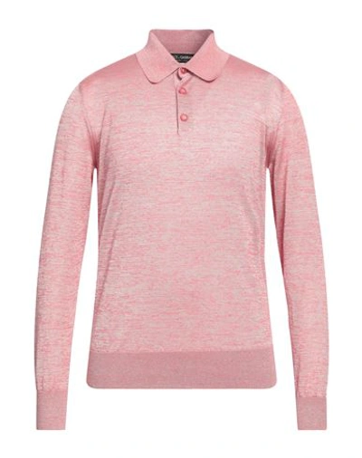 Shop Dolce & Gabbana Man Sweater Pastel Pink Size 48 Polyester, Cotton