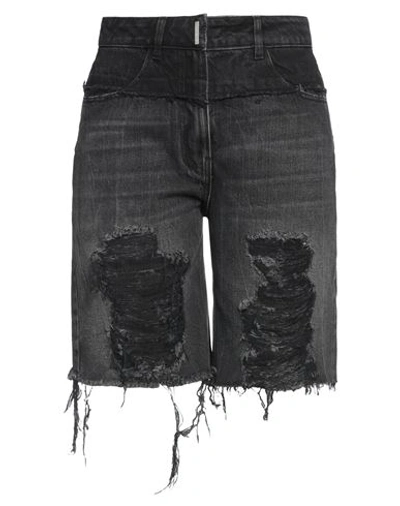 Shop Givenchy Woman Denim Shorts Black Size 8 Cotton