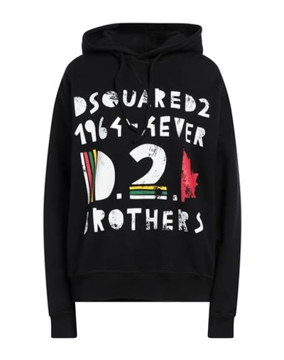 Dsquared2 Man Sweatshirt Black Size Xl Cotton In Black