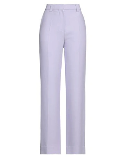 Shop Victoria Beckham Woman Pants Lilac Size 10 Viscose, Virgin Wool In Purple