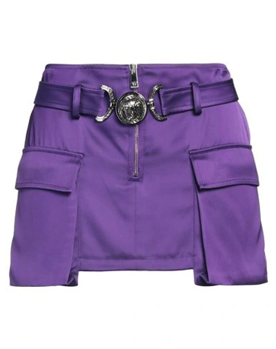 Shop Versace Woman Mini Skirt Purple Size 6 Viscose