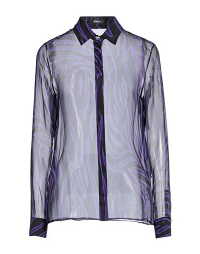 Versace Women's Silk Shirt In Purple