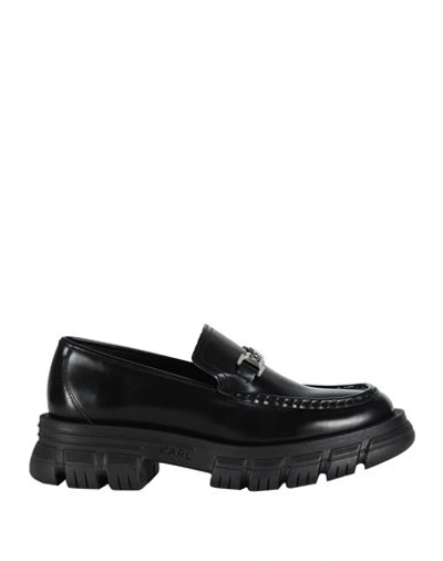 Shop Karl Lagerfeld Woman Loafers Black Size 7 Leather