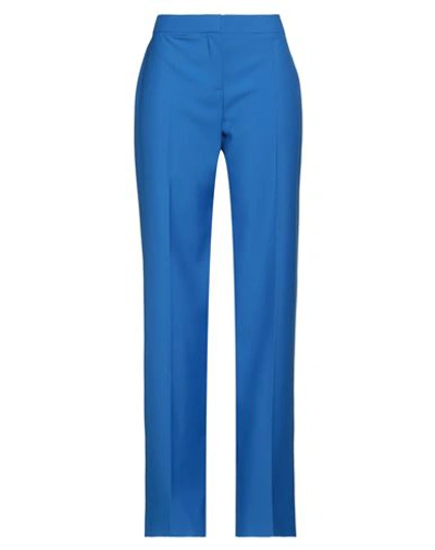 Shop Alexander Mcqueen Woman Pants Bright Blue Size 6 Wool
