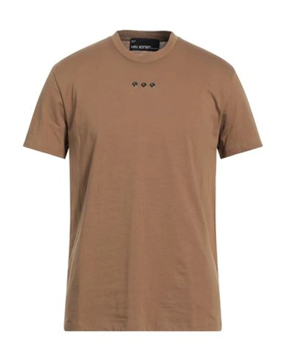 Shop Neil Barrett Man T-shirt Brown Size Xl Cotton