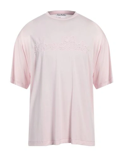 Shop Acne Studios Man T-shirt Pink Size Xxs Lyocell