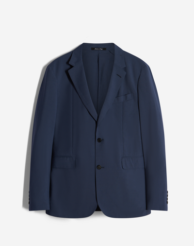 Shop Dunhill Tropical Wool Travel Jacket In Blue