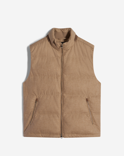 Shop Dunhill Wool Cashmere Down Gilet In Brown