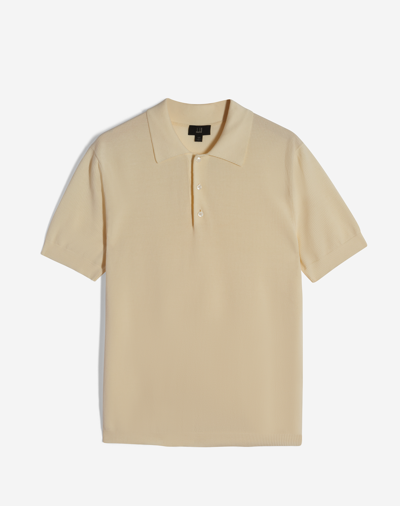Shop Dunhill Textured Cotton Short Sleeve Polo In White