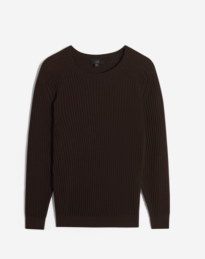Shop Dunhill Open Knit Crewneck Jumper In Brown