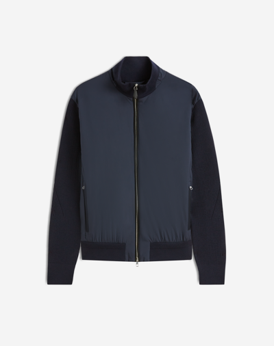 Shop Dunhill Knitted Sleeve Bomber In Black