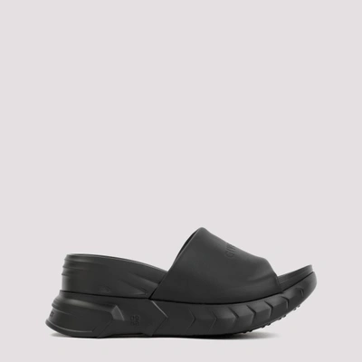 Shop Givenchy Marshmallow Low Wedge Sandals In Black