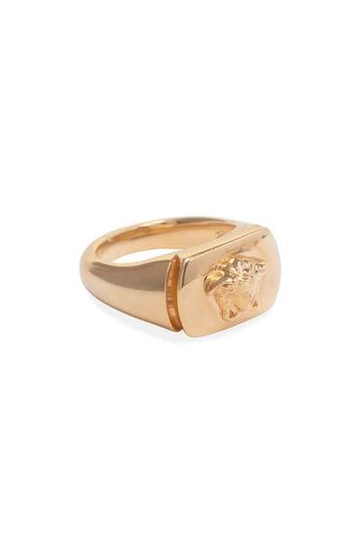 Shop Versace Medusa Ring In  Gold
