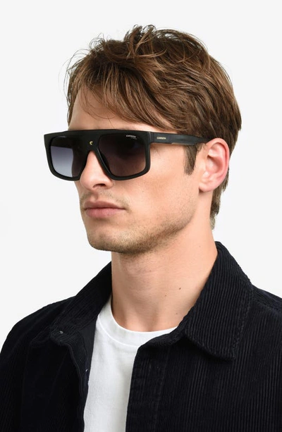 Shop Carrera Eyewear 59mm Flat Top Sunglasses In Matte Black/ Grey Shaded